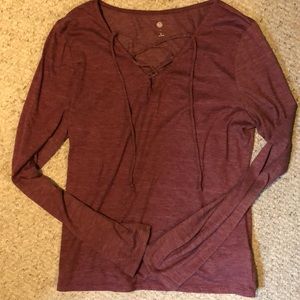 Long sleeved purple shirt
